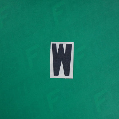 Flocage Officiel -	Lettres petites fines, Blanc / Noir (face arrière noire)