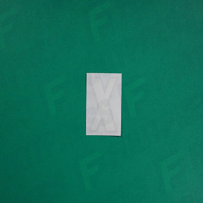 Flocage Officiel -	Lettres petites fines, Blanc / Noir (face arrière noire)