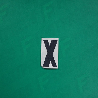 Flocage Officiel -	Lettres petites fines, Blanc / Noir (face arrière noire)