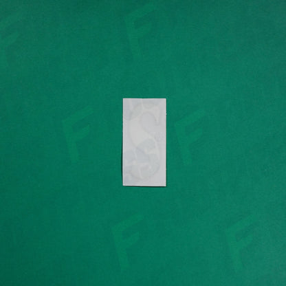 Flocage Officiel -	Lettres petites fines, Blanc / Doré (face arrière doré)