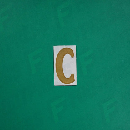 Flocage Officiel -	Lettres petites fines, Blanc / Doré (face arrière doré)