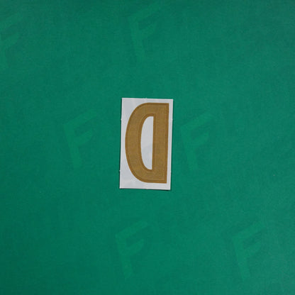 Flocage Officiel -	Lettres petites fines, Blanc / Doré (face arrière doré)