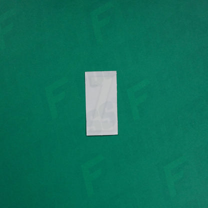 Flocage Officiel -	Lettres petites fines, Blanc / Doré (face arrière doré)