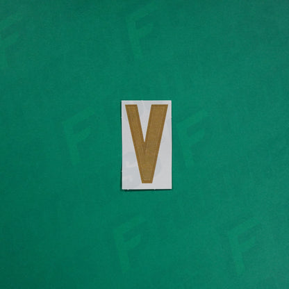 Flocage Officiel -	Lettres petites fines, Blanc / Doré (face arrière doré)