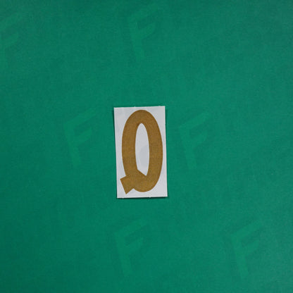 Flocage Officiel -	Lettres petites fines, Blanc / Doré (face arrière doré)