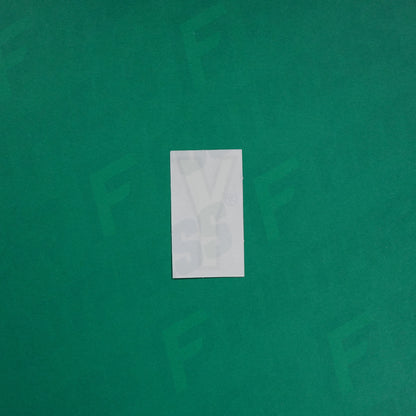 Flocage Officiel -	Lettres petites fines, Blanc / Doré (face arrière doré)