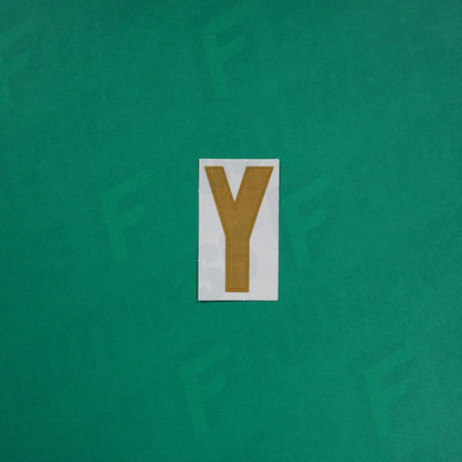 Flocage Officiel -	Lettres petites fines, Blanc / Doré (face arrière doré)