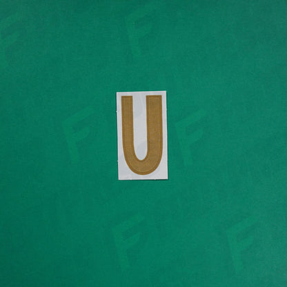 Flocage Officiel -	Lettres petites fines, Blanc / Doré (face arrière doré)