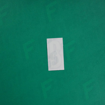 Flocage Officiel -	Lettres petites fines, Blanc / Doré (face arrière doré)