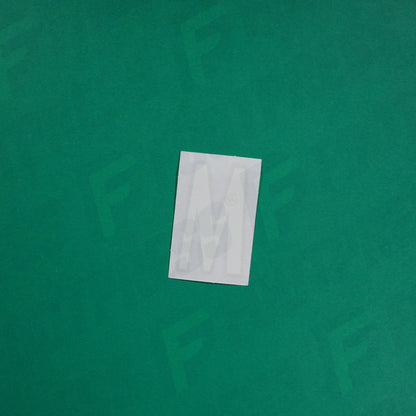 Flocage Officiel -	Lettres petites fines, Blanc / Doré (face arrière doré)