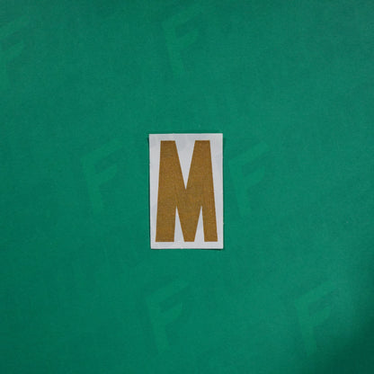 Flocage Officiel -	Lettres petites fines, Blanc / Doré (face arrière doré)