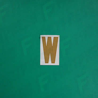 Flocage Officiel -	Lettres petites fines, Blanc / Doré (face arrière doré)