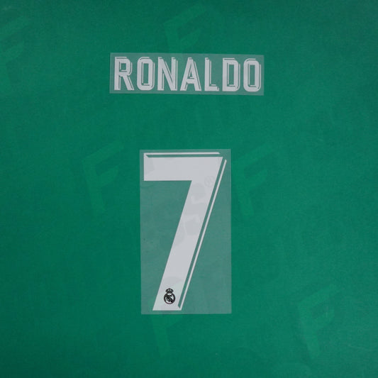 Flocage Officiel - Real Madrid ENFANT, Ronaldo, 2017/2018, Away/Third JUNIOR, Blanc