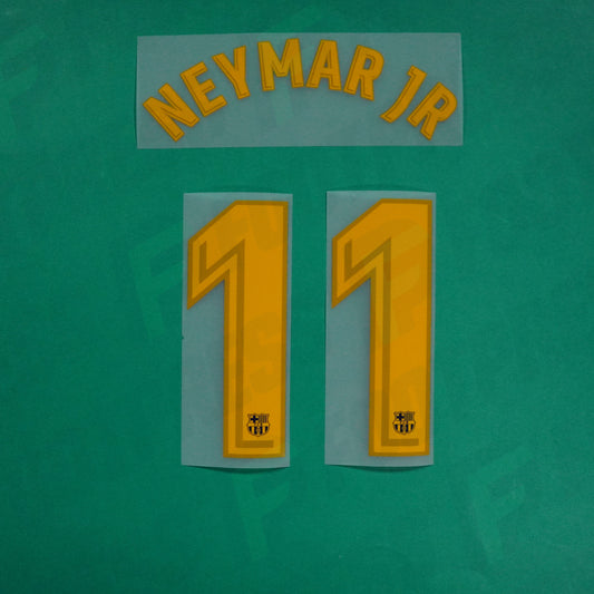 Flocage Officiel - FC Barcelone ENFANT, Neymar, 2017/2018, Home JUNIOR, Orange