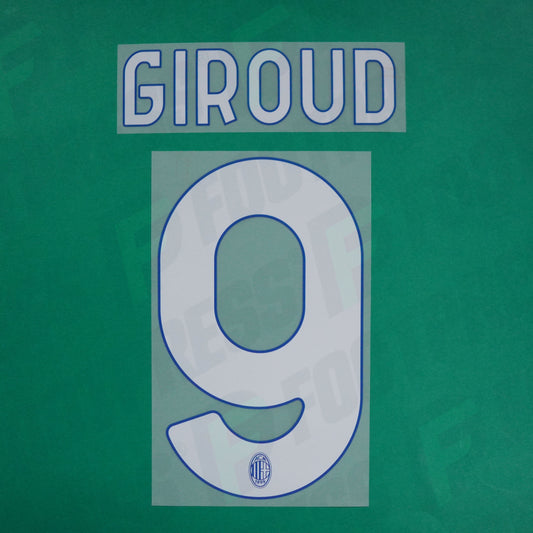 Flocage Officiel - AC Milan, Giroud,  2023/2024, Third, Bleu clair