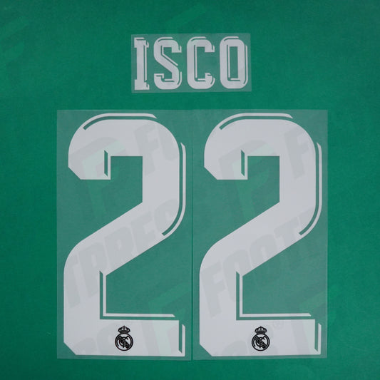 Flocage Officiel - Real Madrid, Isco, 2017/2018, Away/Third, Blanc