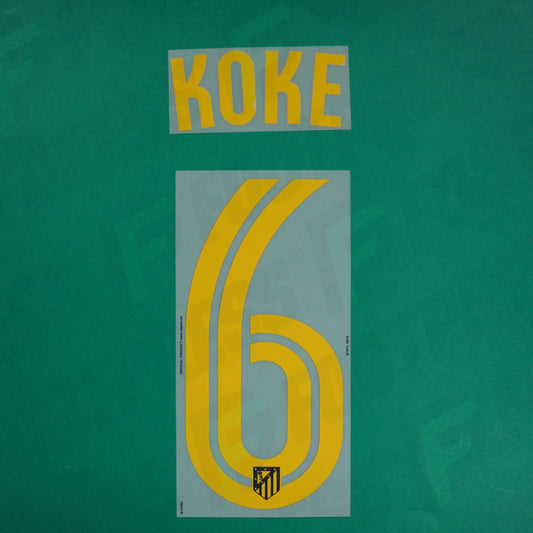 Flocage Officiel - Atletico Madrid, Koke, 2016/2017, Away, Jaune