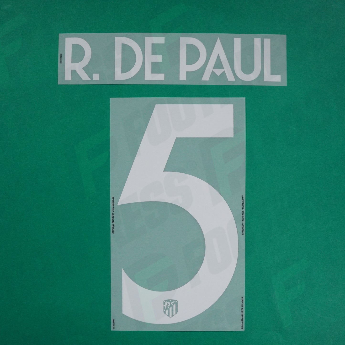 Flocage Officiel - Atletico Madrid, De Paul, 2023/2024, Home/Away, Blanc