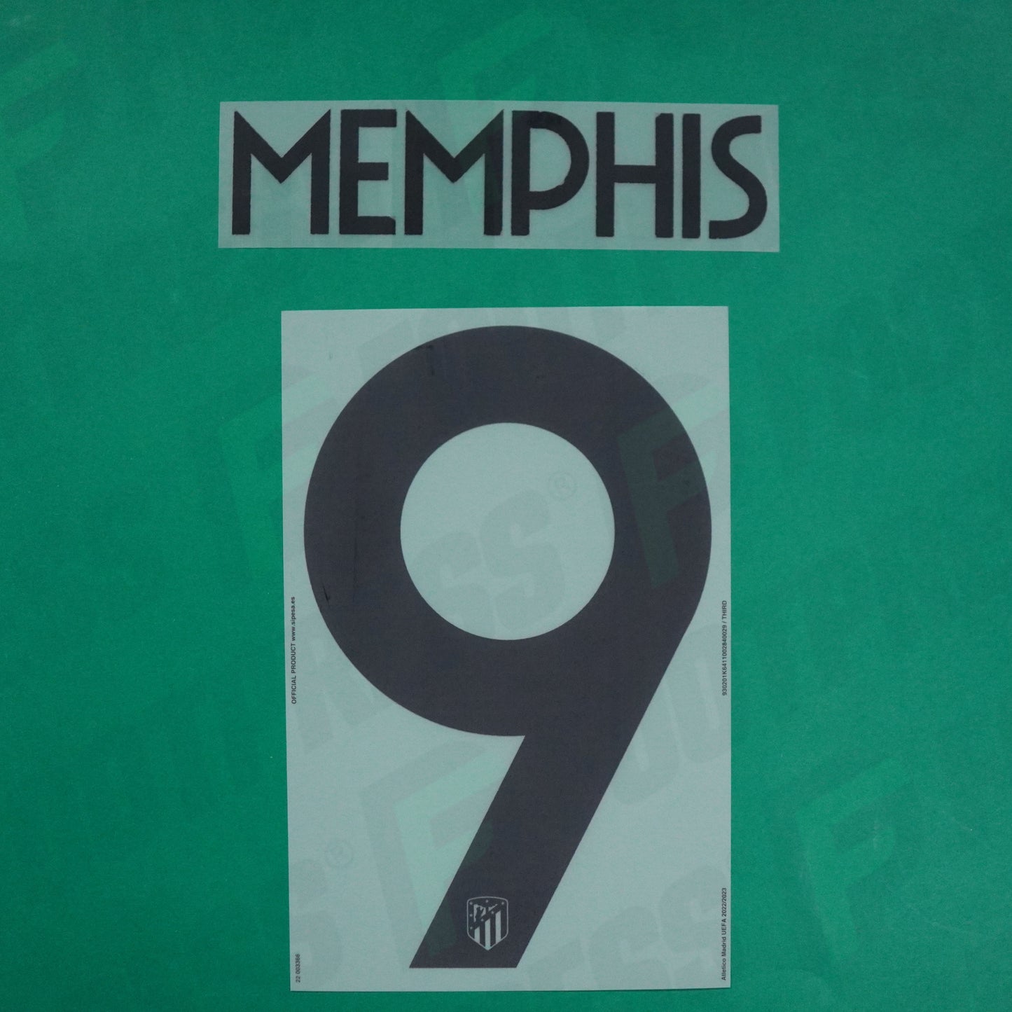 Flocage Officiel - Atletico Madrid, Memphis Depay, 2022/2023, Third, Noir