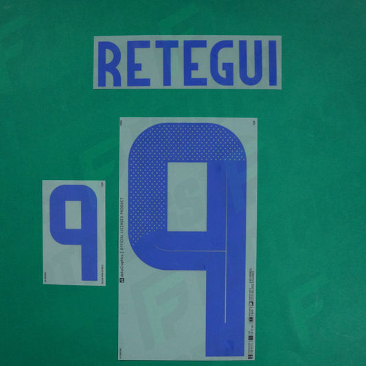 Flocage Officiel - Italie, Retegui, 2024, Away, Bleu
