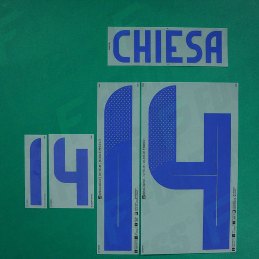 Flocage Officiel - Italie, Chiesa, 2024, Away, Bleu