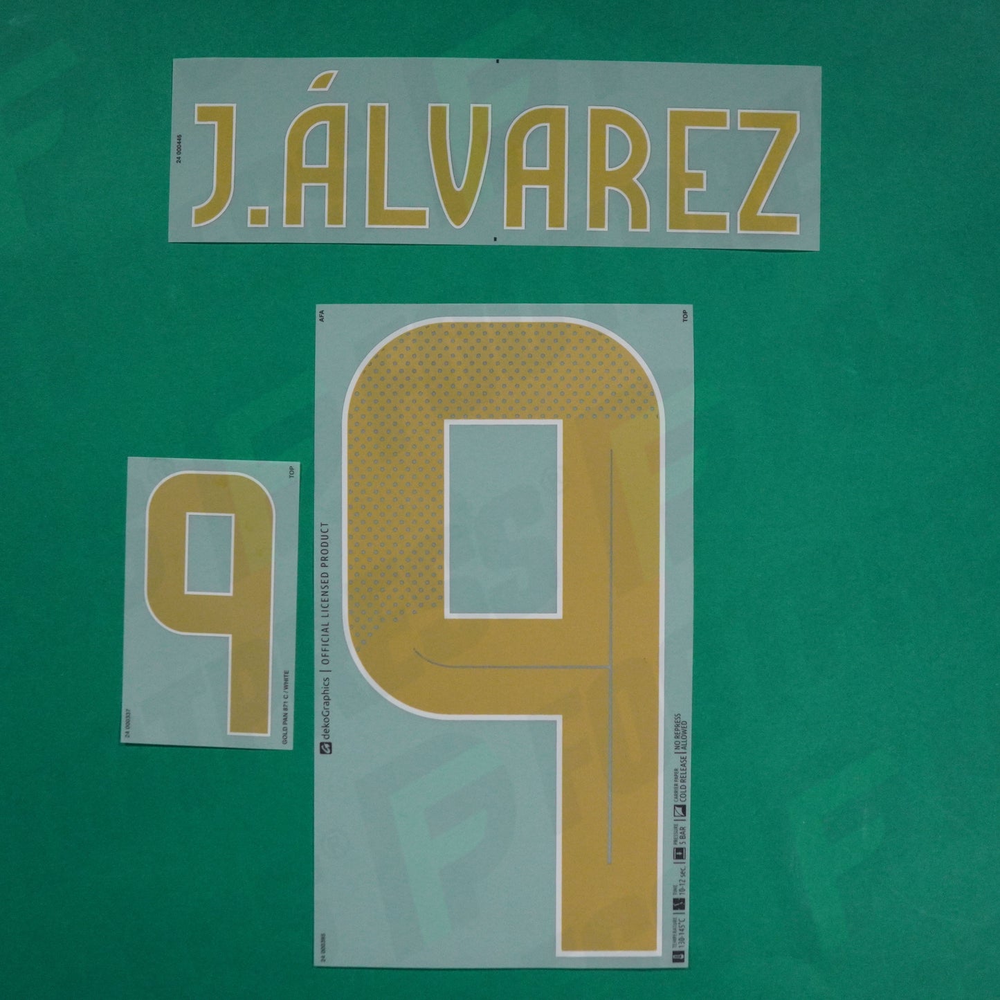 Flocage Officiel - Argentine, Julian Alvarez, 2024, Away, Doré