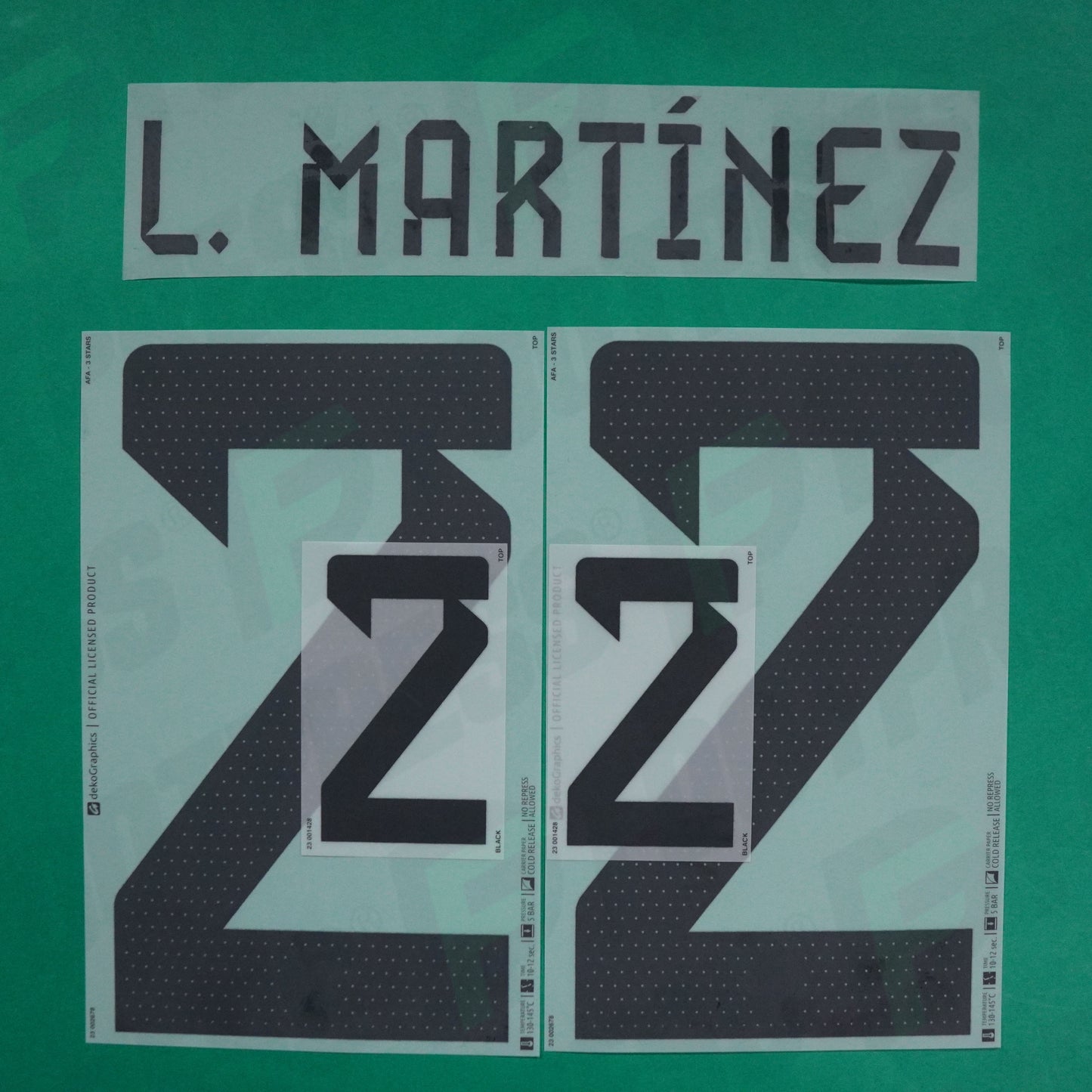 Flocage Officiel - Argentine 3 étoiles, Lautaro Martinez, 2022, Home, Noir