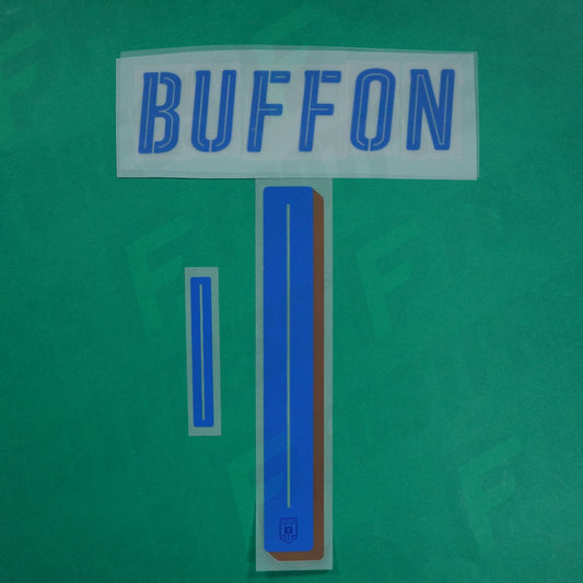 Flocage Officiel - Italie, Buffon, 2016, Away, Bleu foncé