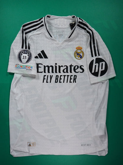 Maillot Officiel - Real Madrid, 2024/2025, Home, Player Boutique, (L), Flocage Mbappé, Patchs Champions League Titleholder 15 + Foundation, BNWT
