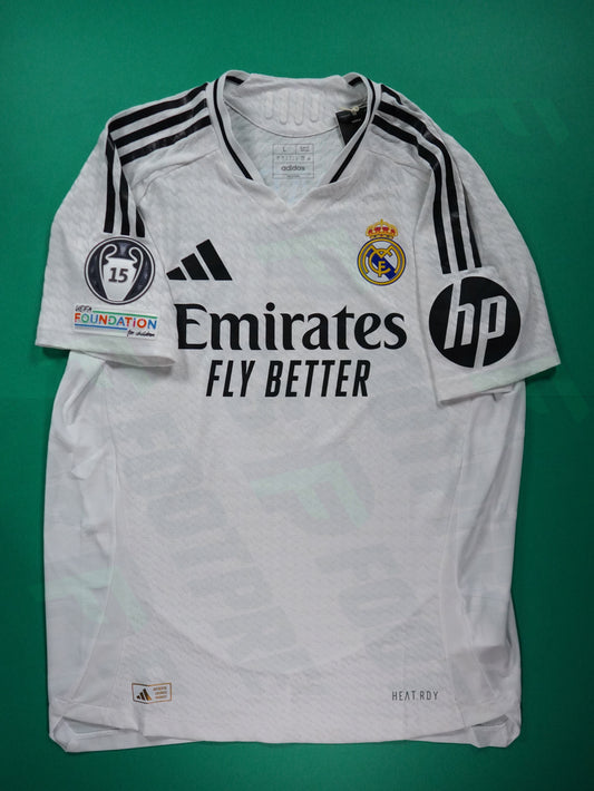 Maillot Officiel - Real Madrid, 2024/2025, Home, Player Boutique, (L), Flocage Mbappé, Patchs Champions League Titleholder 15 + Foundation, BNWT