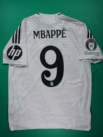 Maillot Officiel - Real Madrid, 2024/2025, Home, Player Boutique, (L), Flocage Mbappé, Patchs Champions League Titleholder 15 + Foundation, BNWT