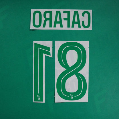 Flocage Officiel - AS Saint-Etienne, Cafaro, 2024/2025, Away, Vert/Blanc