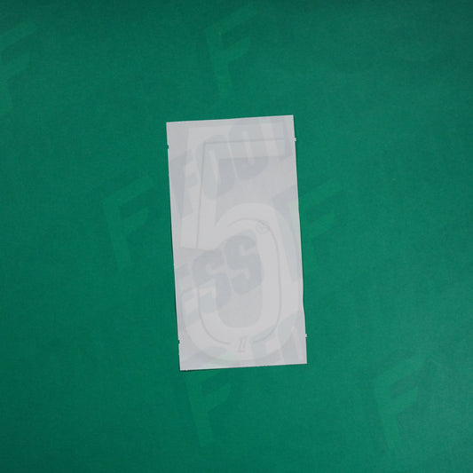 Flocage Officiel - AS Saint-Etienne, Chiffre Seul, 5, 2024/2025, Home, Blanc