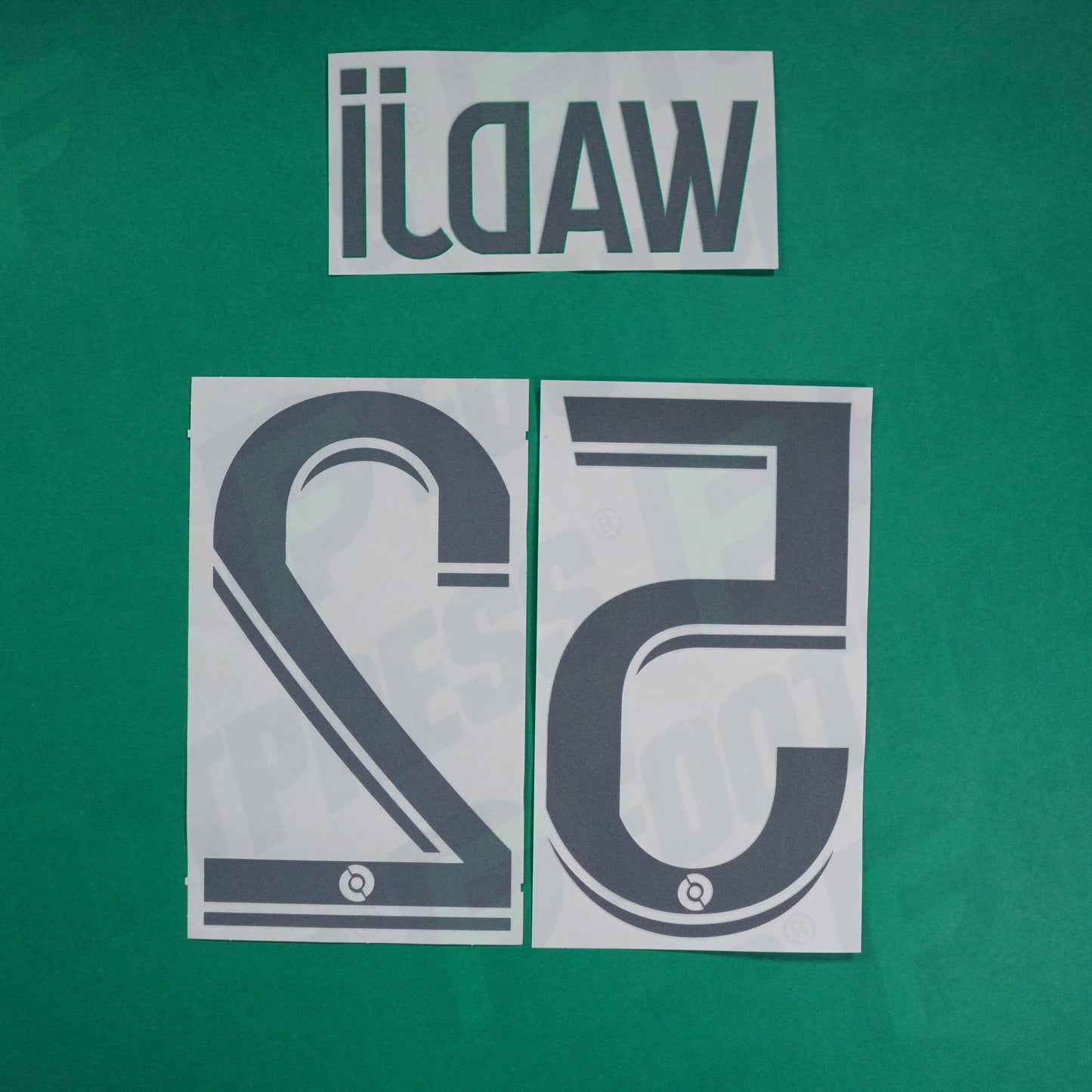 Flocage Officiel - AS Saint-Etienne, Wadji, 2022/2023 2023/2024, Home, Blanc/Vert