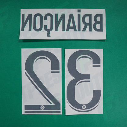 Flocage Officiel - AS Saint-Etienne, Briançon, 2022/2023 2023/2024, Home, Blanc/Vert