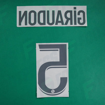 Flocage Officiel - AS Saint-Etienne, Giraudon, 2022/2023 2023/2024, Home, Blanc/Vert