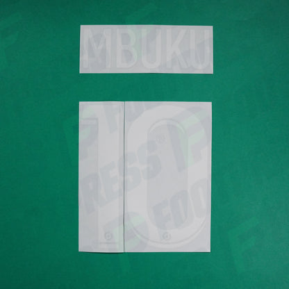 Flocage Officiel - AS Saint-Etienne, Mbuku, 2022/2023 2023/2024, Home, Blanc/Vert