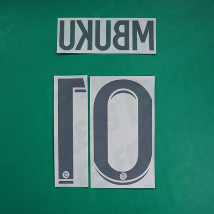 Flocage Officiel - AS Saint-Etienne, Mbuku, 2022/2023 2023/2024, Home, Blanc/Vert