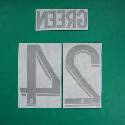 Flocage Officiel - AS Saint-Etienne, Green, 2022/2023, Third, Argenté