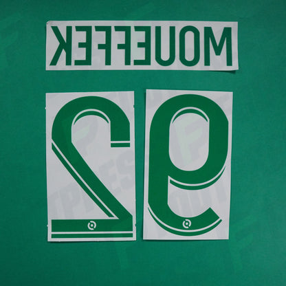 Flocage Officiel - AS Saint-Etienne, Moueffek, 2022/2023 2023/2024, Away, Vert/Blanc