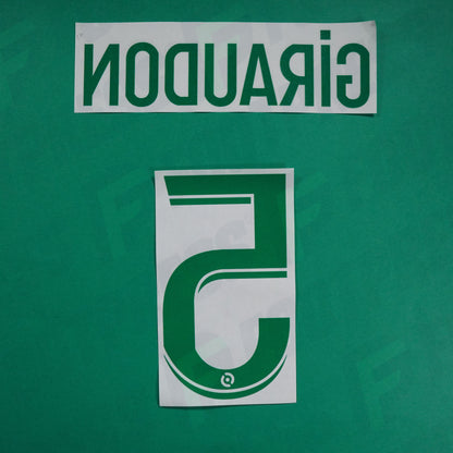 Flocage Officiel - AS Saint-Etienne, Giraudon, 2022/2023 2023/2024, Away, Vert/Blanc