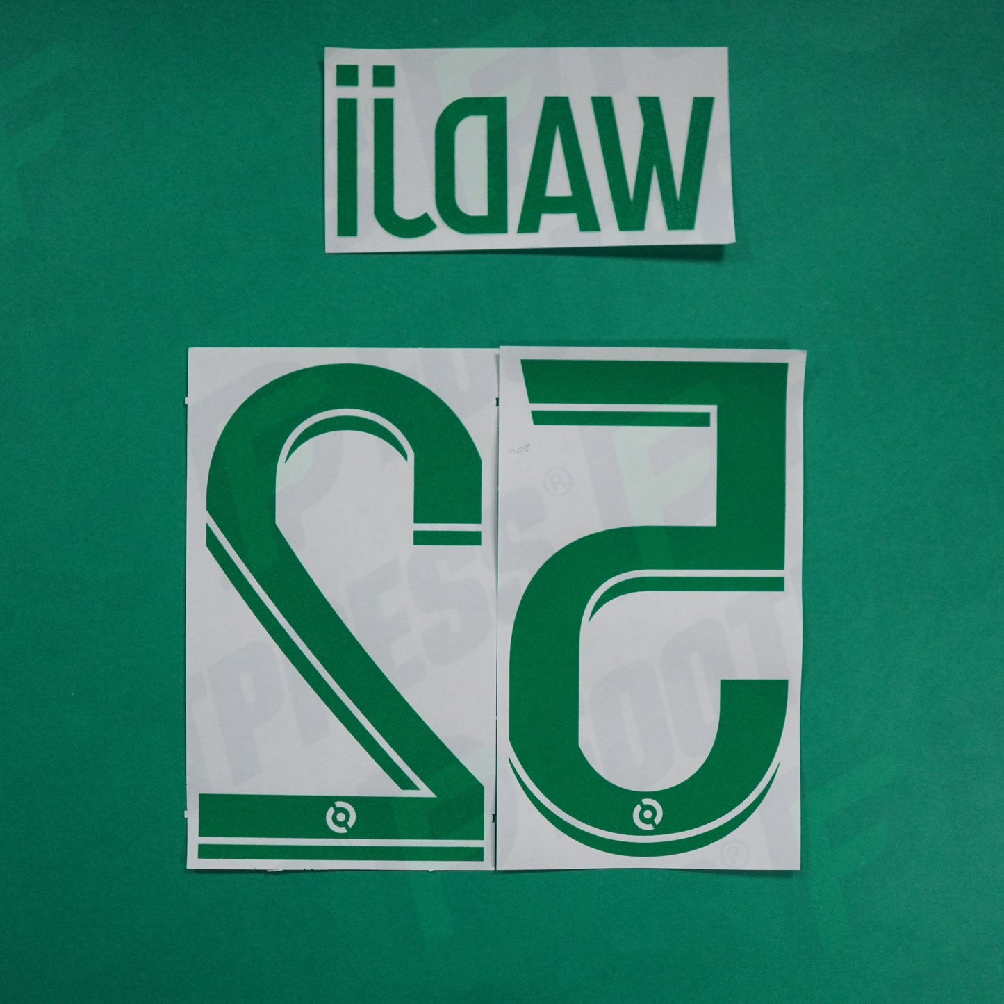 Flocage Officiel - AS Saint-Etienne, Wadji, 2022/2023 2023/2024, Away, Vert/Blanc