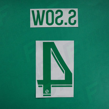 Flocage Officiel - AS Saint-Etienne, Saïdou Sow, 2022/2023 2023/2024, Away, Vert/Blanc