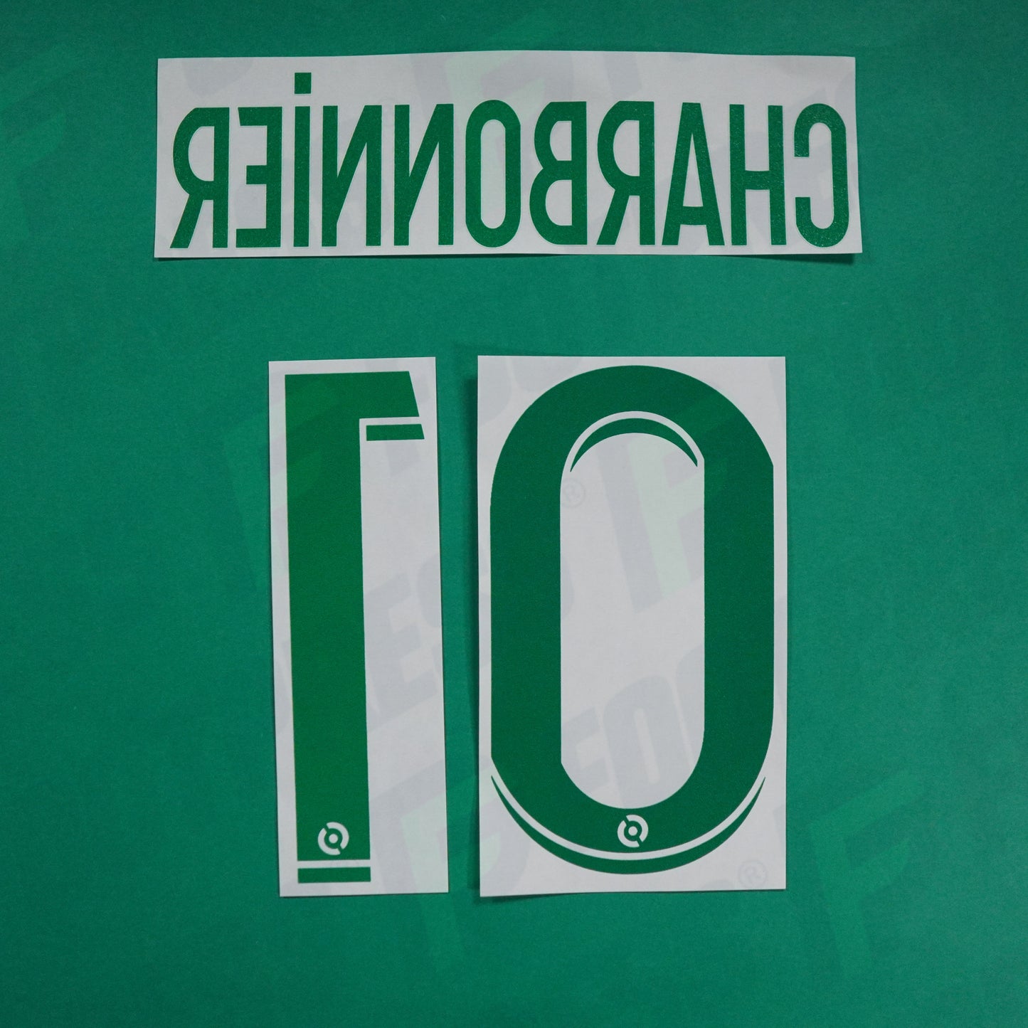 Flocage Officiel - AS Saint-Etienne, Charbonnier, 2022/2023 2023/2024, Away, Vert/Blanc