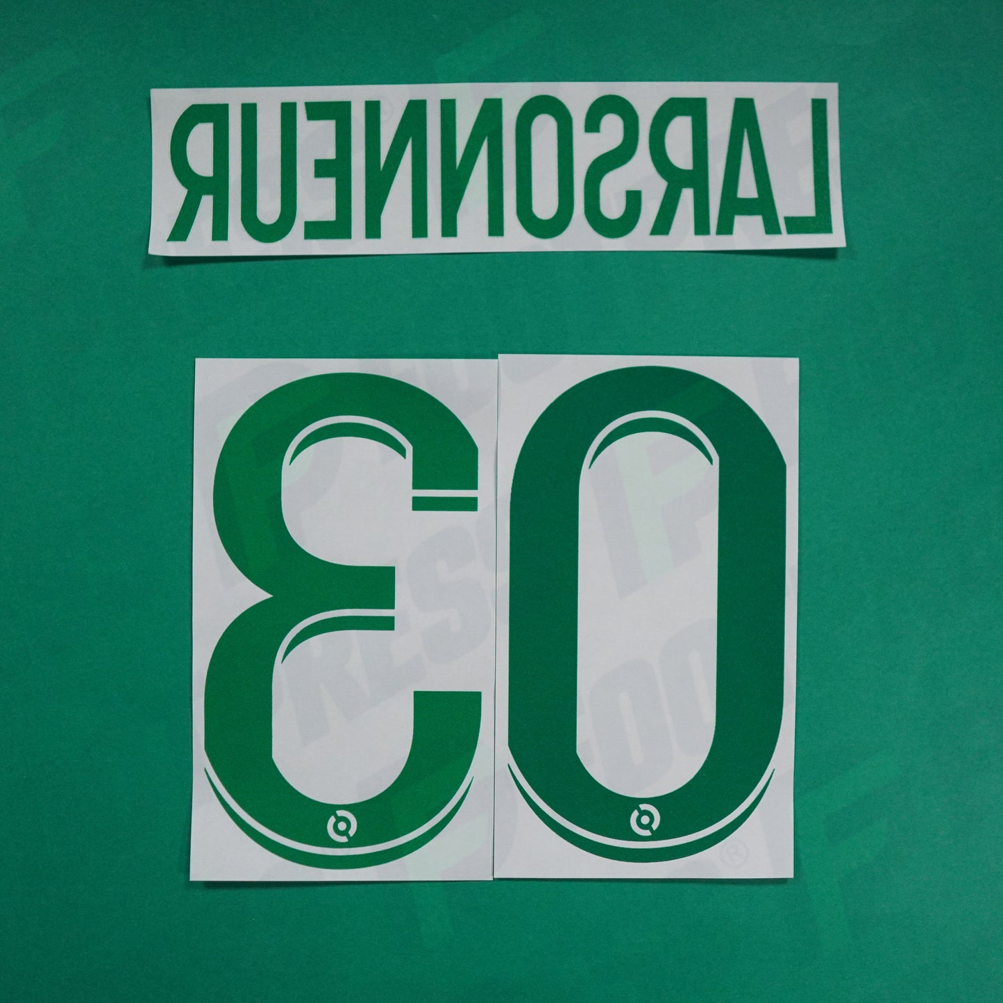 Flocage Officiel - AS Saint-Etienne, Larsonneur, 2022/2023 2023/2024, Away, Vert/Blanc