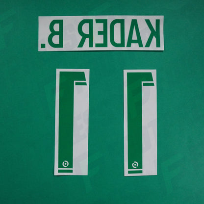 Flocage Officiel - AS Saint-Etienne, Kader Bamba, 2022/2023 2023/2024, Away, Vert/Blanc