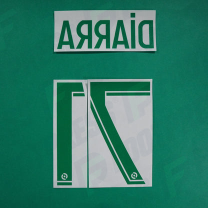 Flocage Officiel - AS Saint-Etienne, Diarra, 2022/2023 2023/2024, Away, Vert/Blanc