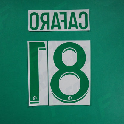 Flocage Officiel - AS Saint-Etienne, Cafaro, 2022/2023 2023/2024, Away, Vert/Blanc