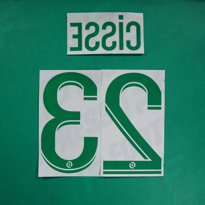 Flocage Officiel - AS Saint-Etienne, Cissé, 2022/2023 2023/2024, Away, Vert/Blanc