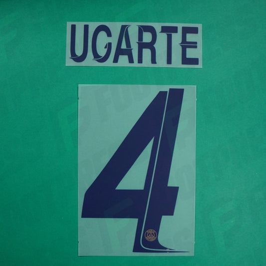 Flocage Officiel - Paris Saint-Germain, Ugarte, 2023/2024, Fourth LDC, Bleu foncé/Sable